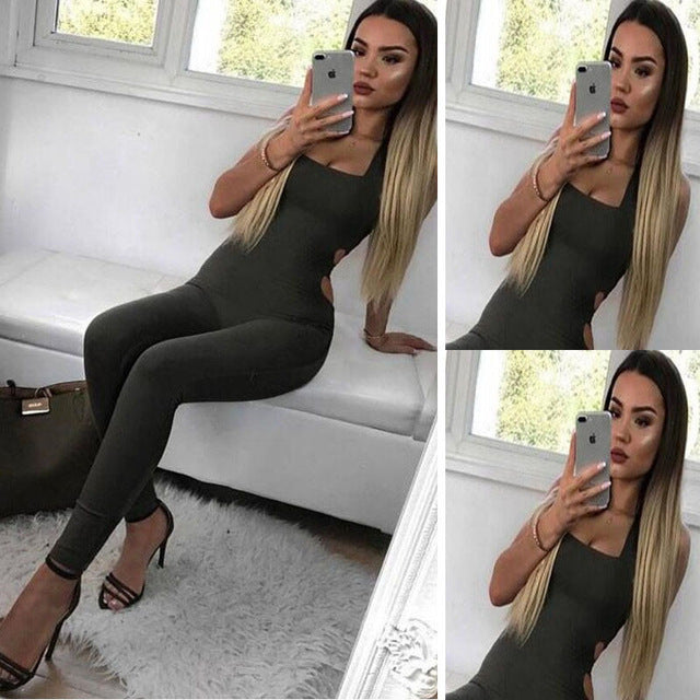 Women Push Up Fitness Rompers Womens Jumpsuit Sexy Summer Sleeveless Backless Hanging Neck Playsuit Combinaison Femme