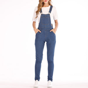 2019 New Fashion Women Denim  Overalls Jumpsuit Casual Sleeveless Jeans Pants Jumpsuits Long Bib Suspender Rompers Combinaison