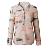 Buttons Puff Sleeve Shirts Letters Pineapple Chain Printed Top Women Autumn White Blouses Long Sleeve Spring Blusas Oversize 3XL