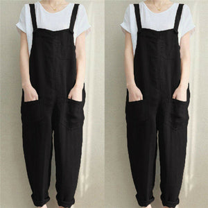 Overalls for women ZANZEA Jumpsuit Casual Solid Combinaison Femme Rompers Womens Jumpsuit Long Playsuit Mono Mujer Plus Size 4XL