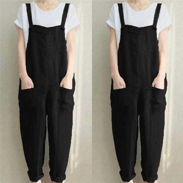 Overalls for women ZANZEA Jumpsuit Casual Solid Combinaison Femme Rompers Womens Jumpsuit Long Playsuit Mono Mujer Plus Size 4XL