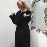 Winter Warm Flannel Bathrobe Women Knee-Length Bath Robe Soft Thick Cute Pink Bridesmaid Robes Female Dressing Gown Sleepwear