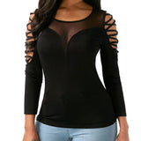Plus Size Womens Tops and Blouses Tunic Mesh Blouse Women Clothes 2019 Gothic Lace Up Ladies Top Long Sleeve Blouse haut femme